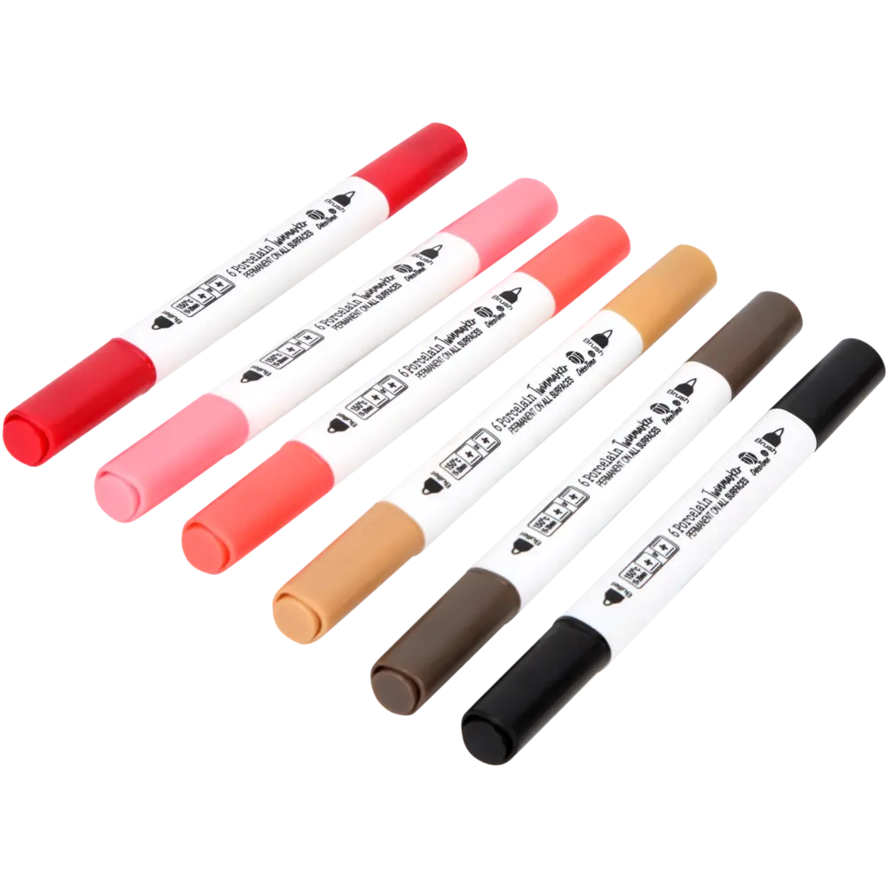 DécoTime 6 Porcelain Markers Crimson Red (3218262) DécoTime 6 Porcelain Markers Crimson Red (3218262)