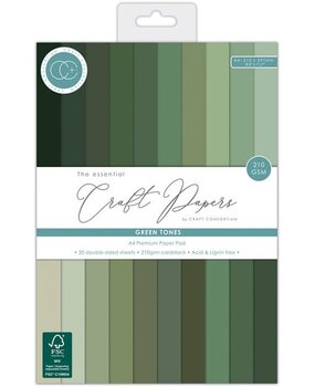 Craft Consortium The Essentials A4 Premium Cardstock Pad Green Tones (CCCPAD001) Craft Consortium The Essentials A4 Premium Cardstock Pad Green Tones (CCCPAD001)