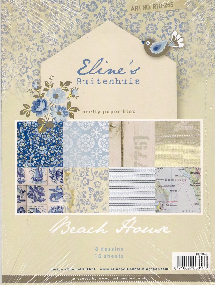 Marianne Design Eline's Buitenhuis Beach House A4 Pretty Papers Bloc (PB7043) Marianne Design Eline's Buitenhuis Beach House A4 Pretty Papers Bloc (PB7043)