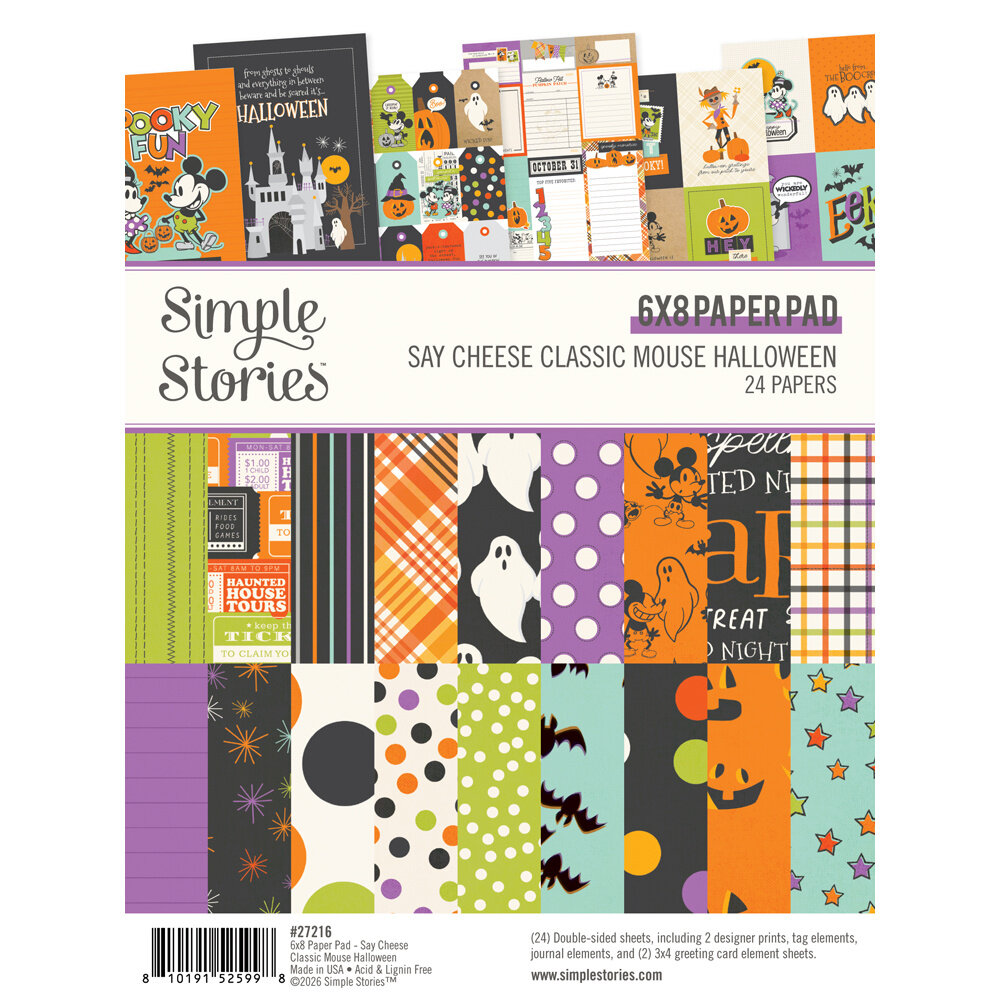 Simple Stories Say Cheese Classic Mouse Halloween 6x8 Inch Pad (27216) Simple Stories Say Cheese Classic Mouse Halloween 6x8 Inch Pad (27216)