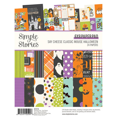 Simple Stories Say Cheese Classic Mouse Halloween 6x8 Inch Pad (27216) Simple Stories Say Cheese Classic Mouse Halloween 6x8 Inch Pad (27216)