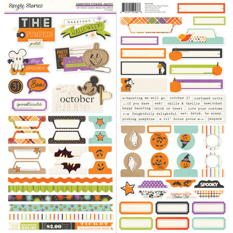 Simple Stories Say Cheese Classic Mouse Halloween Cardstock Stickers Basics (27203) Simple Stories Say Cheese Classic Mouse Halloween Cardstock Stickers Basics (27203)