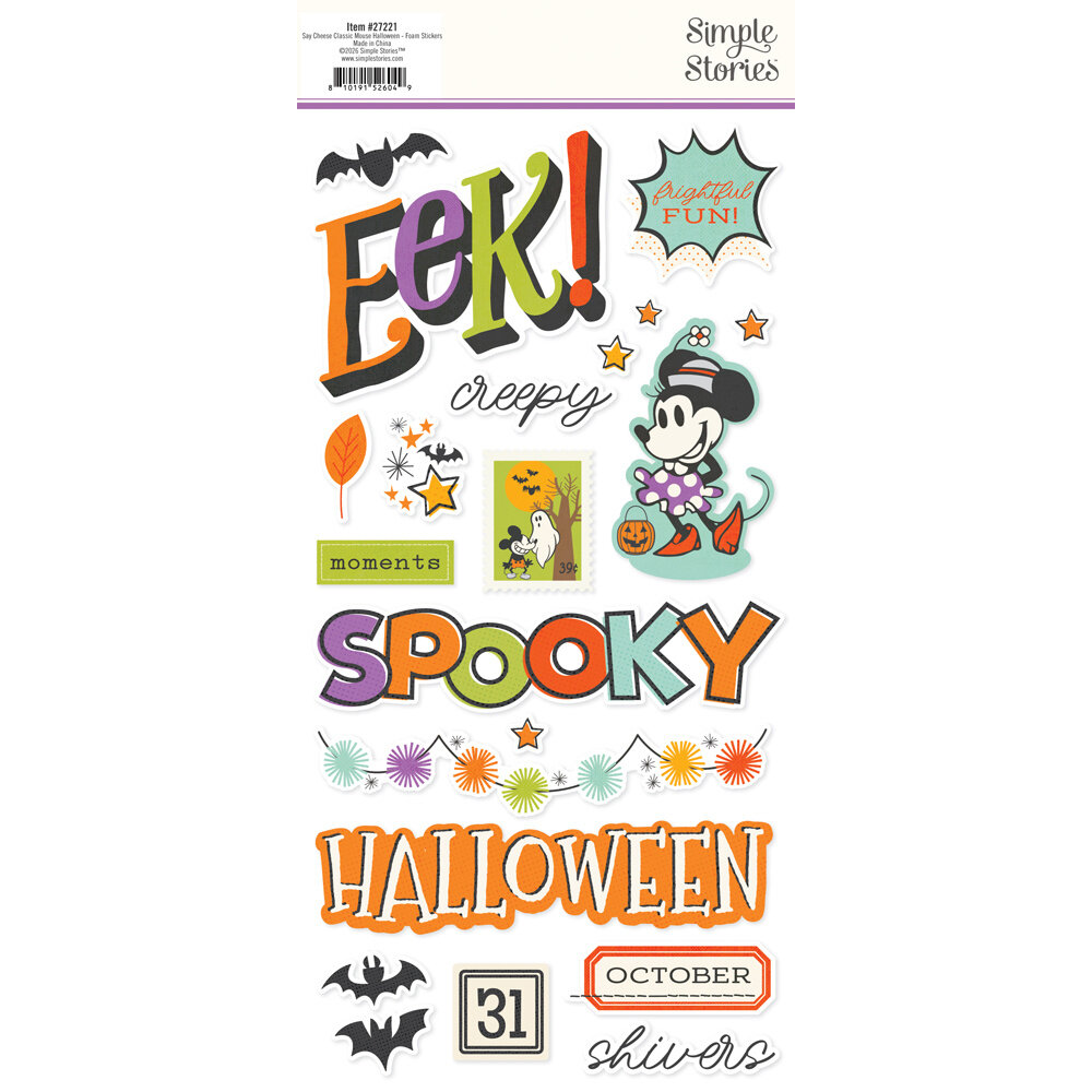 Simple Stories Say Cheese Classic Mouse Halloween Foam Stickers (27221) Simple Stories Say Cheese Classic Mouse Halloween Foam Stickers (27221)