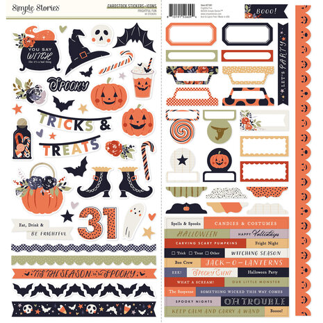 Simple Stories Frightful Fun Cardstock Stickers Icons (27301) Simple Stories Frightful Fun Cardstock Stickers Icons (27301)