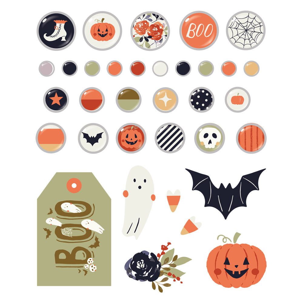 Simple Stories Frightful Fun Decorative Brads (27312) Simple Stories Frightful Fun Decorative Brads (27312)