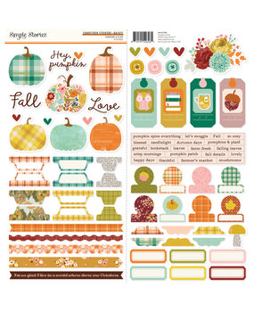 Simple Stories PRE-ORDER Pumpkins & Plaid Cardstock Stickers Basics (27403) Simple Stories PRE-ORDER Pumpkins & Plaid Cardstock Stickers Basics (27403)