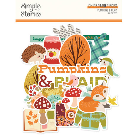 Simple Stories Pumpkins & Plaid Chipboard Pieces (27418) Simple Stories Pumpkins & Plaid Chipboard Pieces (27418)