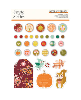 Simple Stories Pumpkins & Plaid Decorative Brads (27423)