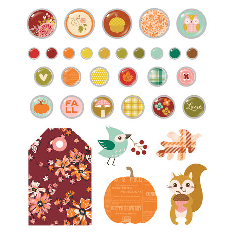Simple Stories Pumpkins & Plaid Decorative Brads (27423) Simple Stories Pumpkins & Plaid Decorative Brads (27423)