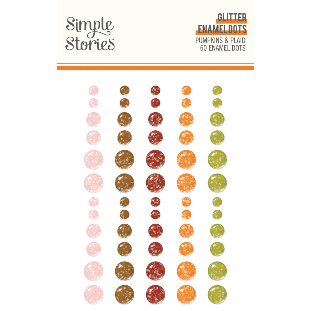 Simple Stories Pumpkins & Plaid Glitter Enamel Dots (27424) Simple Stories Pumpkins & Plaid Glitter Enamel Dots (27424)