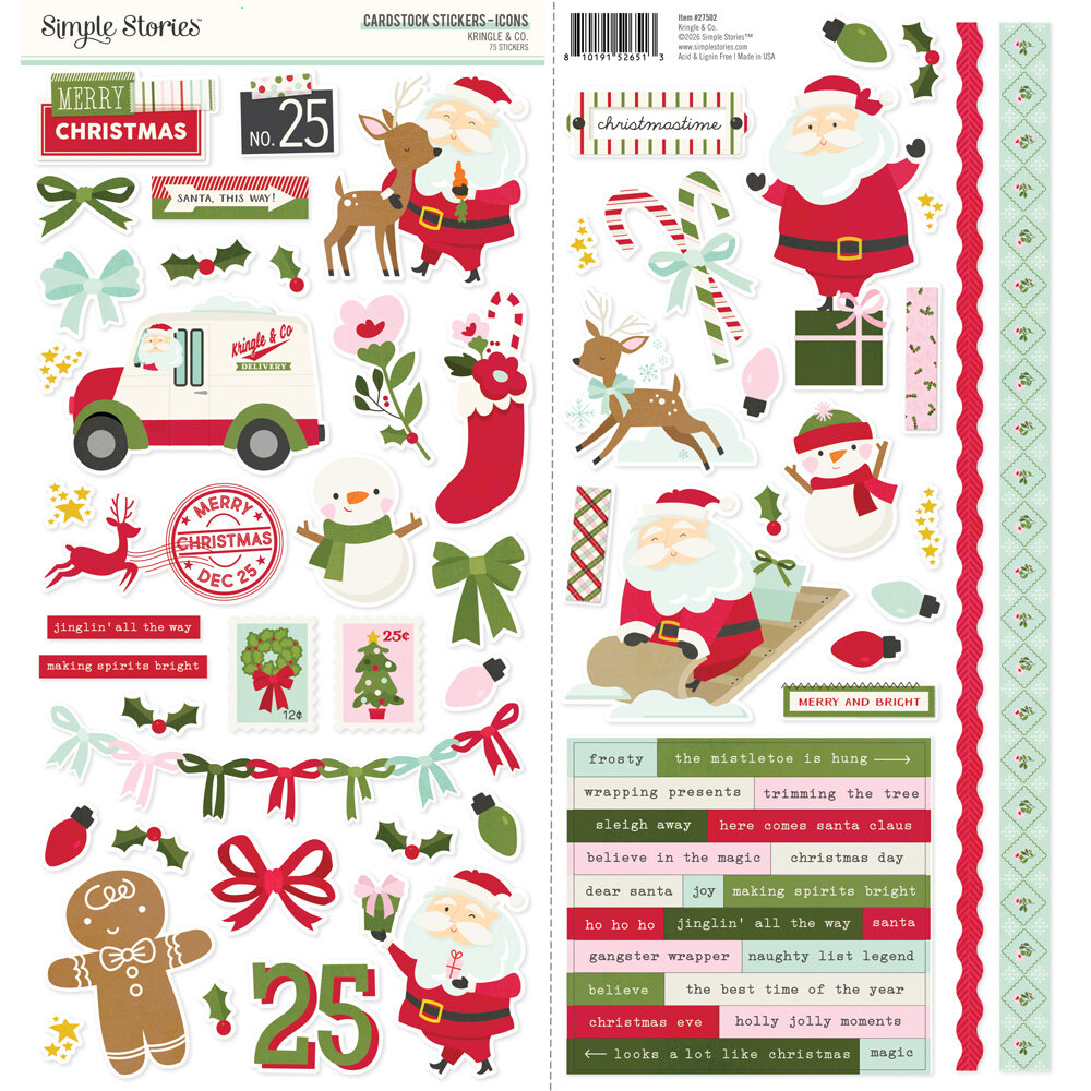 Simple Stories Kringle & Co. Cardstock Stickers Icons (27502)