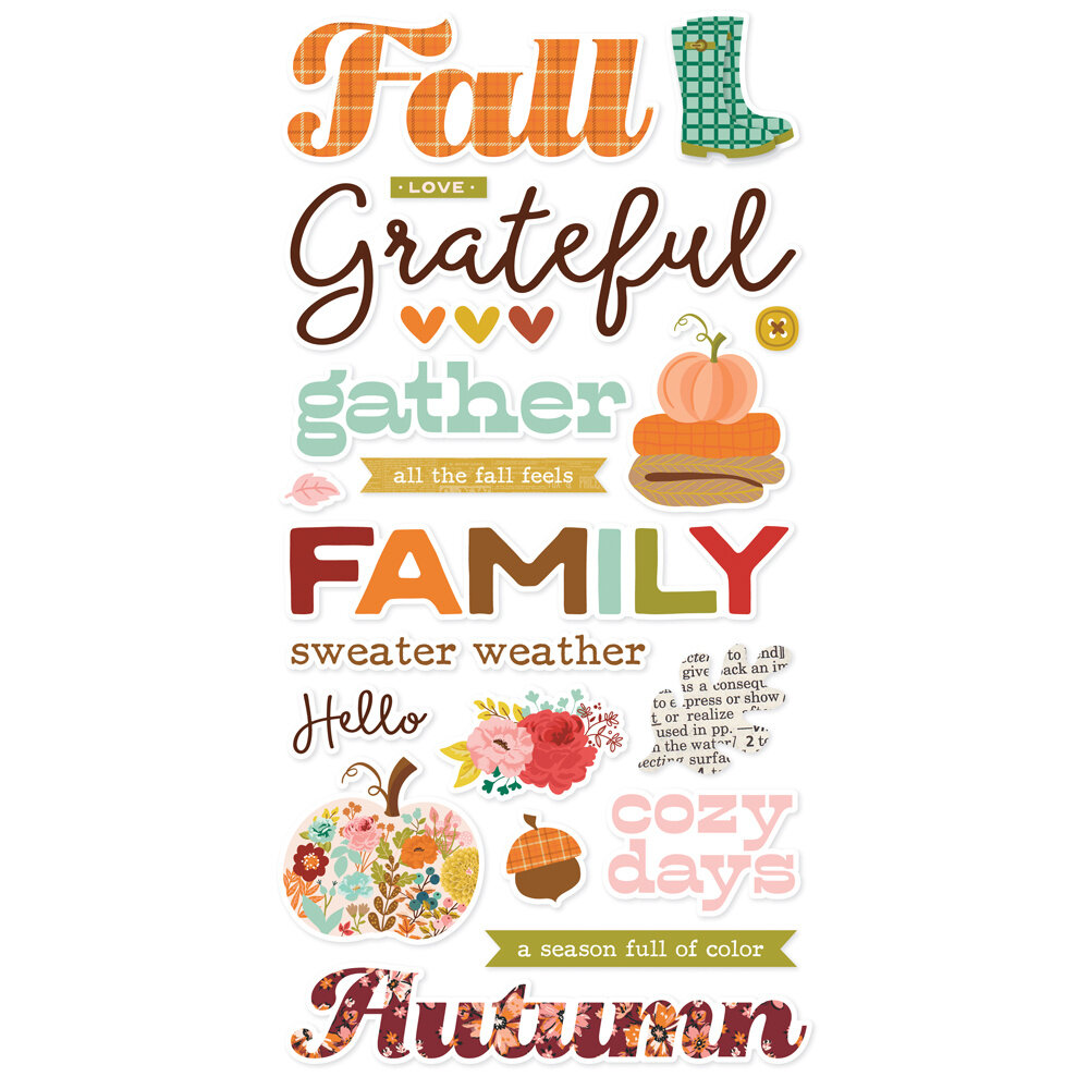 Simple Stories Pumpkins & Plaid Foam Stickers (27422) Simple Stories Pumpkins & Plaid Foam Stickers (27422)