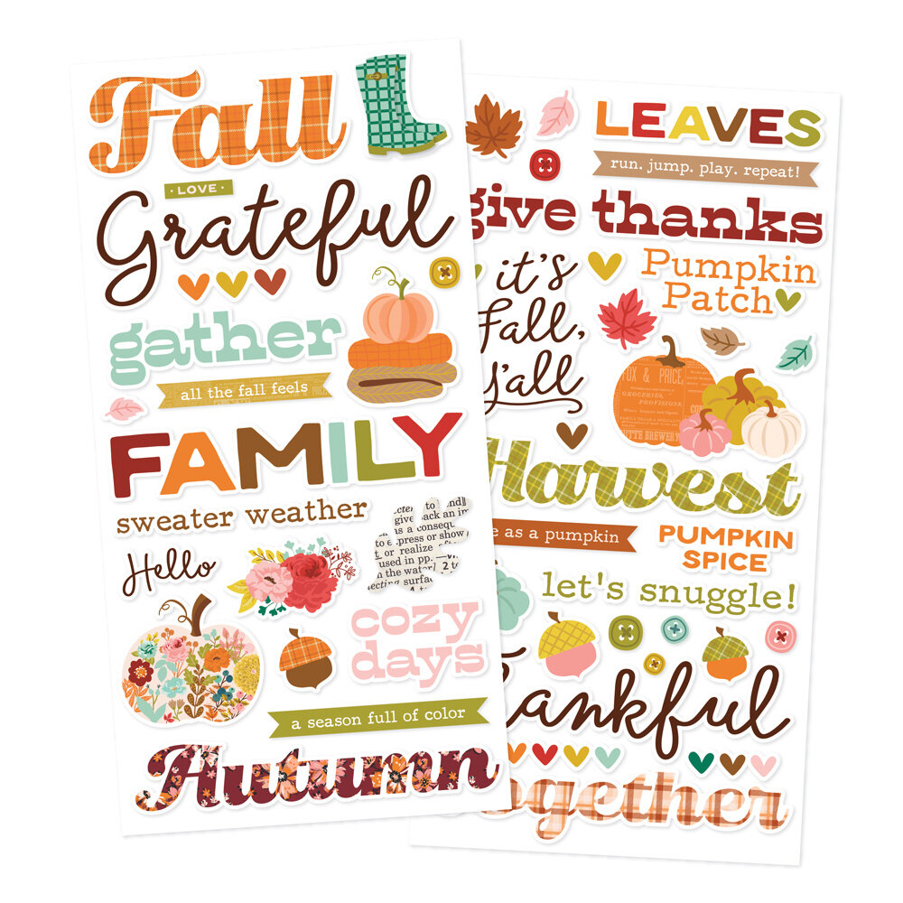 Simple Stories Pumpkins & Plaid Foam Stickers (27422) Simple Stories Pumpkins & Plaid Foam Stickers (27422)