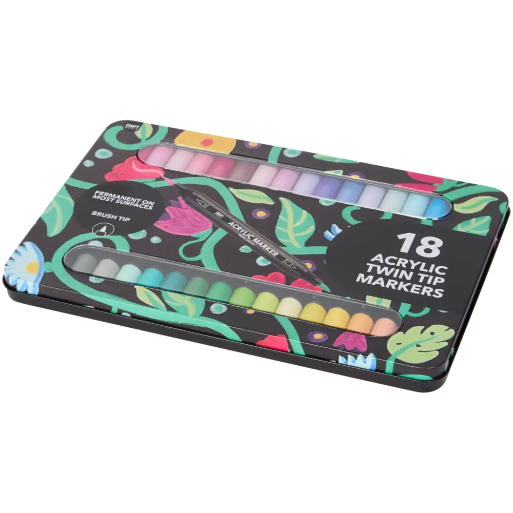 Craft World 18 Acrylic Twin Tip Markers (3209195) Craft World 18 Acrylic Twin Tip Markers (3209195)