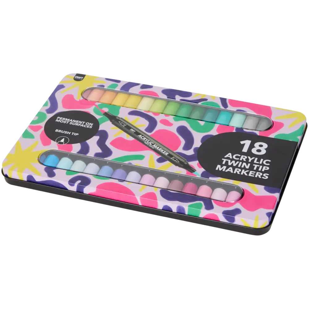 Craft World 18 Acrylic Twin Tip Markers (3209195) Craft World 18 Acrylic Twin Tip Markers (3209195)