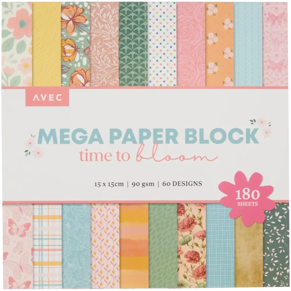 AVEC Time to Bloom 6x6 Inch MEGA Paper Block (3222144) AVEC Time to Bloom 6x6 Inch MEGA Paper Block (3222144)