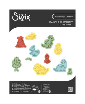 Sizzix Kid Create Clear Stamps with Framelits Dinosaur Adventures (667152)