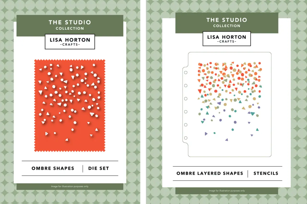 Lisa Horton Crafts The Studio Collection Ombré Shapes Layering Stencils & Die Set DUO (LHCAS259/LHCCD384)