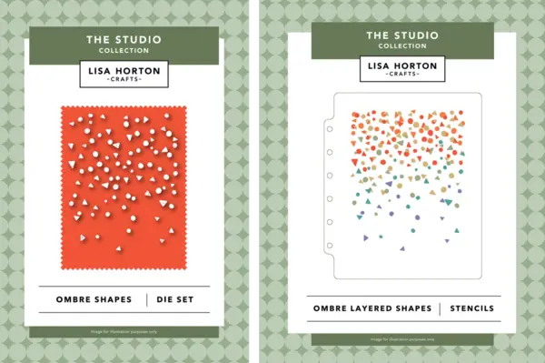 Lisa Horton Crafts The Studio Collection Ombré Shapes Layering Stencils & Die Set DUO (LHCAS259/LHCCD384)