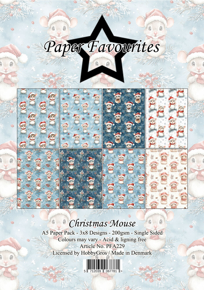 Paper Favourites Christmas Mouse A5 Paper Pack (PFA229) Paper Favourites Christmas Mouse A5 Paper Pack (PFA229)
