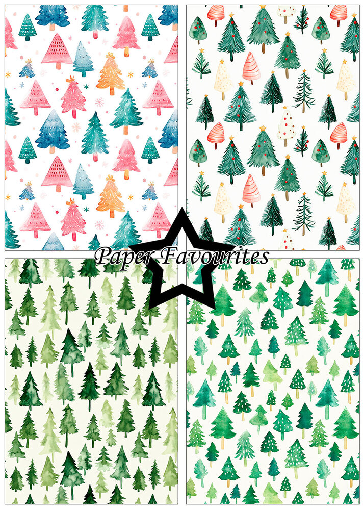 Paper Favourites Christmas Trees A5 Paper Pack (PFA231) Paper Favourites Christmas Trees A5 Paper Pack (PFA231)