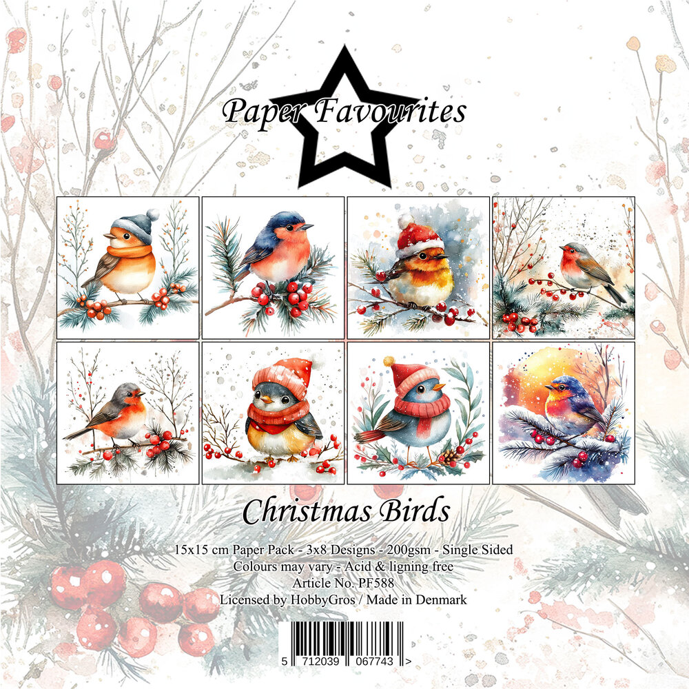 Paper Favourites Christmas Birds 6x6 Inch Paper Pack (PF588) Paper Favourites Christmas Birds 6x6 Inch Paper Pack (PF588)