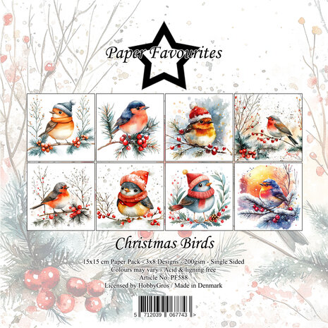 Paper Favourites Christmas Birds 6x6 Inch Paper Pack (PF588) Paper Favourites Christmas Birds 6x6 Inch Paper Pack (PF588)