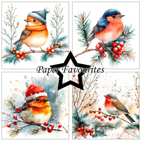 Paper Favourites Christmas Birds 6x6 Inch Paper Pack (PF588) Paper Favourites Christmas Birds 6x6 Inch Paper Pack (PF588)