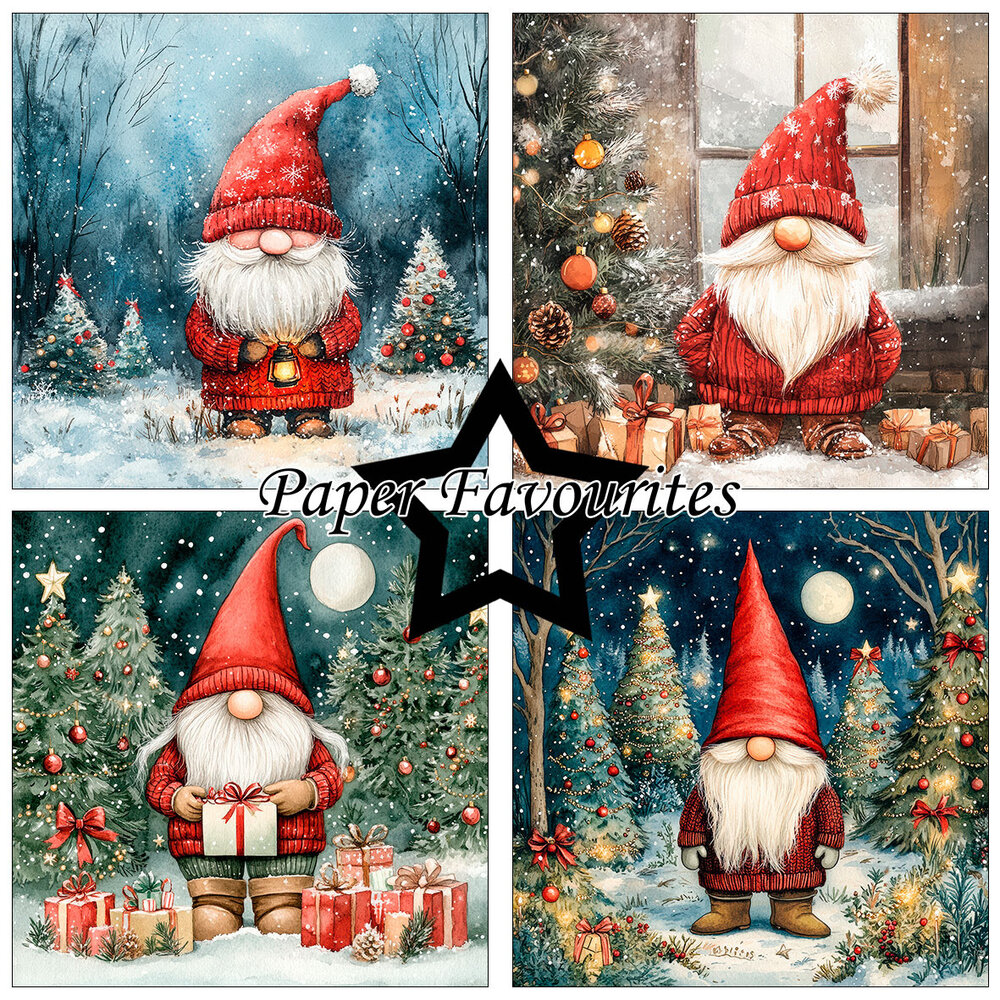Paper Favourites Christmas Gnomes #2 6x6 Inch Paper Pack (PF589) Paper Favourites Christmas Gnomes #2 6x6 Inch Paper Pack (PF589)