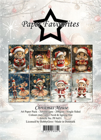 Paper Favourites Christmas Mouse A6 Paper Pad (PFA631) Paper Favourites Christmas Mouse A6 Paper Pad (PFA631)