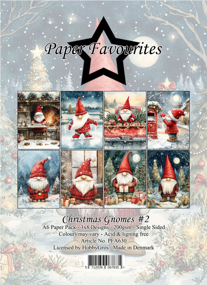 Paper Favourites Christmas Gnomes #2 A6 Paper Pad (PFA630)