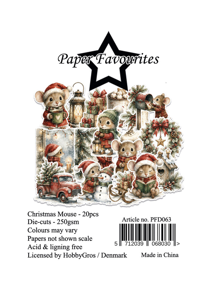 Paper Favourites Die-Cuts Christmas Mouse (PFD063) Paper Favourites Die-Cuts Christmas Mouse (PFD063)