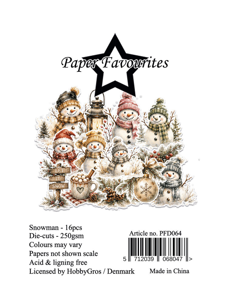 Paper Favourites Die-Cuts Snowman (PFD064) Paper Favourites Die-Cuts Snowman (PFD064)
