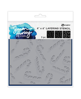 Simon Hurley Create Candy Cane 6x6 Inch Layering Stencils (HUS94319) Simon Hurley Create Candy Cane 6x6 Inch Layering Stencils (HUS94319)