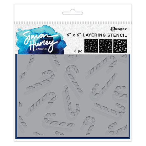 Simon Hurley Create Candy Cane 6x6 Inch Layering Stencils (HUS94319) Simon Hurley Create Candy Cane 6x6 Inch Layering Stencils (HUS94319)