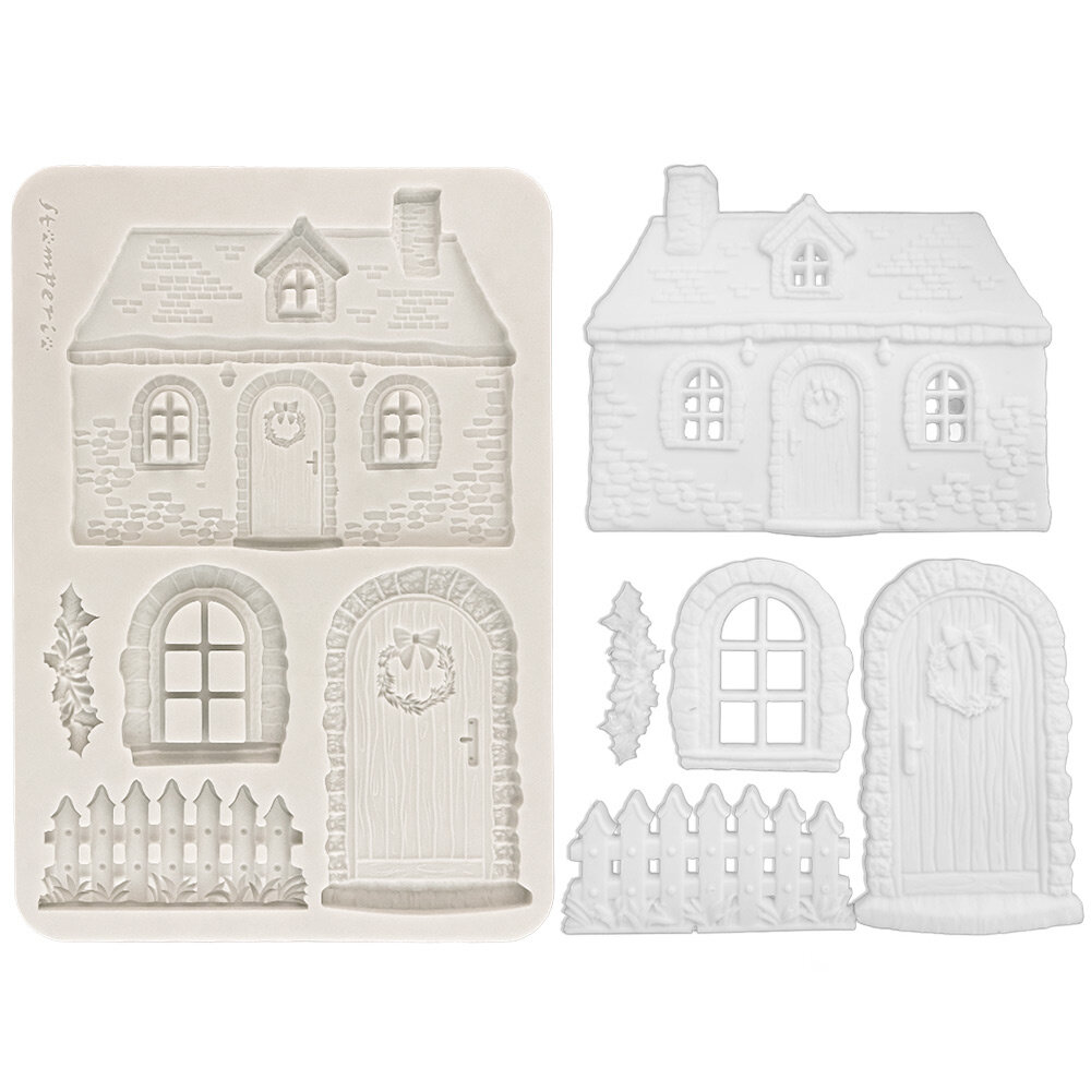 Stamperia A5 Silicon Mould Christmas Cottage (KACMA619)