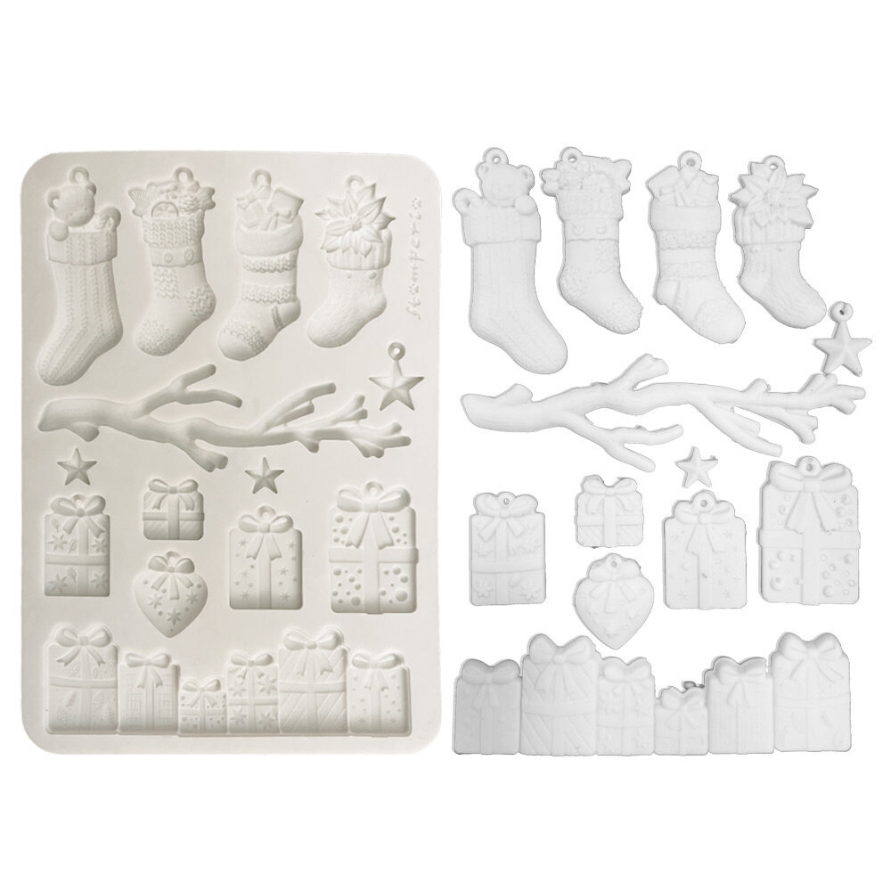 Stamperia A5 Silicon Mould Christmas Socks and Presents (KACMA620)