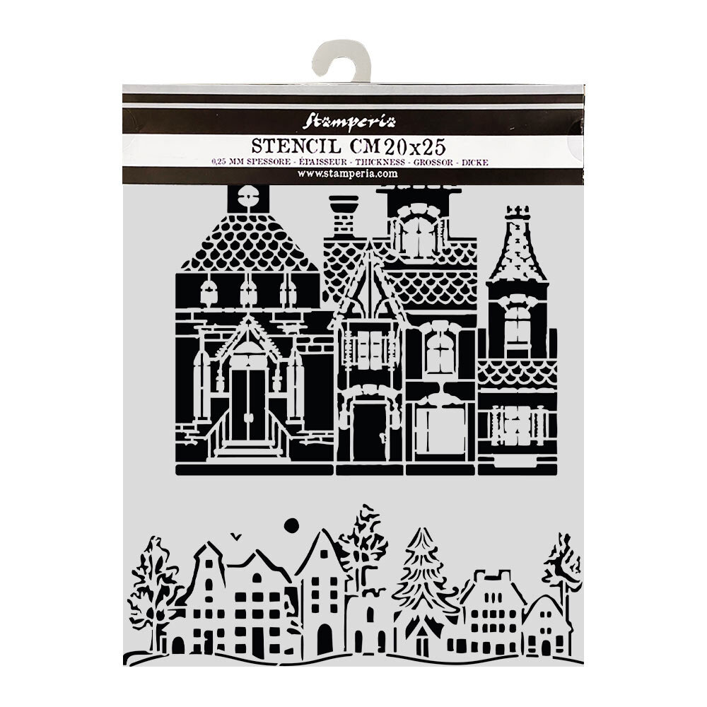 Stamperia Thick Stencils 20x25cm Christmas House (KSTD216) Stamperia Thick Stencils 20x25cm Christmas House (KSTD216)