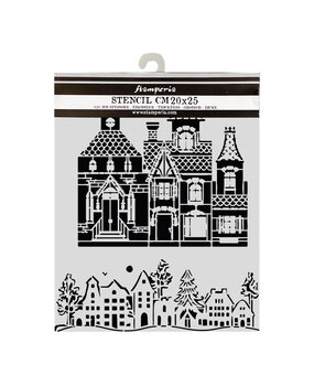 Stamperia Thick Stencils 20x25cm Christmas House (KSTD216) Stamperia Thick Stencils 20x25cm Christmas House (KSTD216)