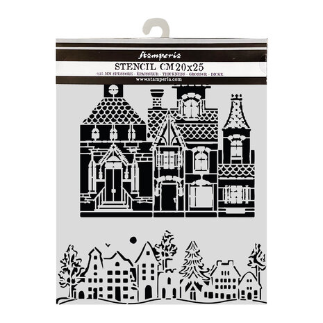 Stamperia Thick Stencils 20x25cm Christmas House (KSTD216) Stamperia Thick Stencils 20x25cm Christmas House (KSTD216)