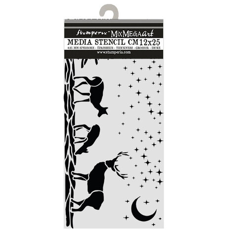 Stamperia Thick Stencils 12x25cm Christmas Deers (KSTDL169) Stamperia Thick Stencils 12x25cm Christmas Deers (KSTDL169)