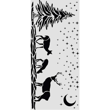 Stamperia Thick Stencils 12x25cm Christmas Deers (KSTDL169) Stamperia Thick Stencils 12x25cm Christmas Deers (KSTDL169)