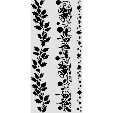 Stamperia Thick Stencils 12x25cm Christmas Borders (KSTDL170) Stamperia Thick Stencils 12x25cm Christmas Borders (KSTDL170)