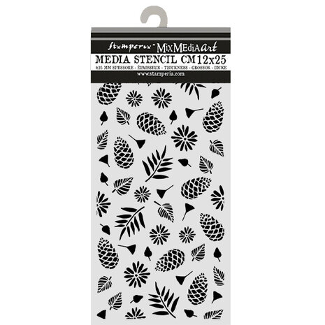 Stamperia Thick Stencils 12x25cm Christmas Pinecones Pattern (KSTDL171)