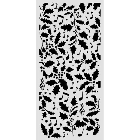 Stamperia Thick Stencils 12x25cm Christmas Holly and Leaves (KSTDL172) Stamperia Thick Stencils 12x25cm Christmas Holly and Leaves (KSTDL172)