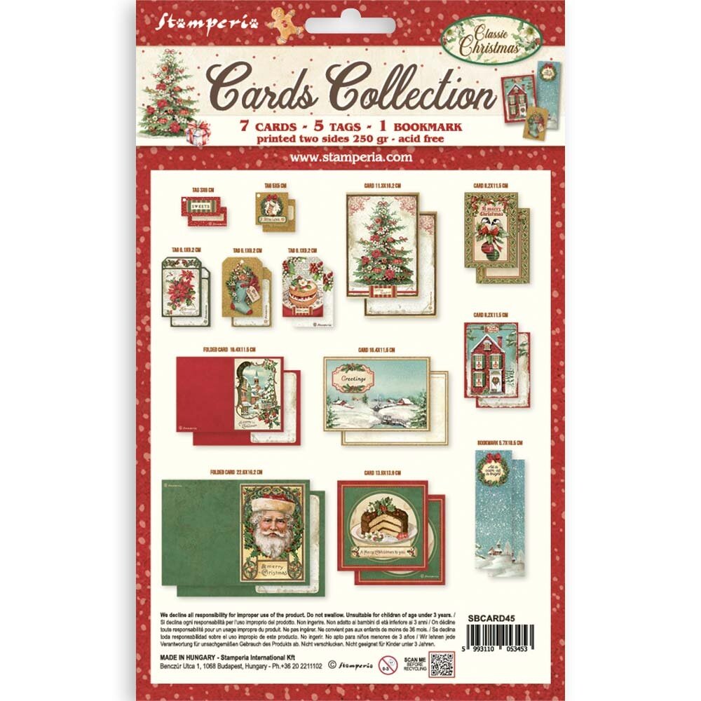 Stamperia Classic Christmas Cards Collection (SBCARD45) Stamperia Classic Christmas Cards Collection (SBCARD45)