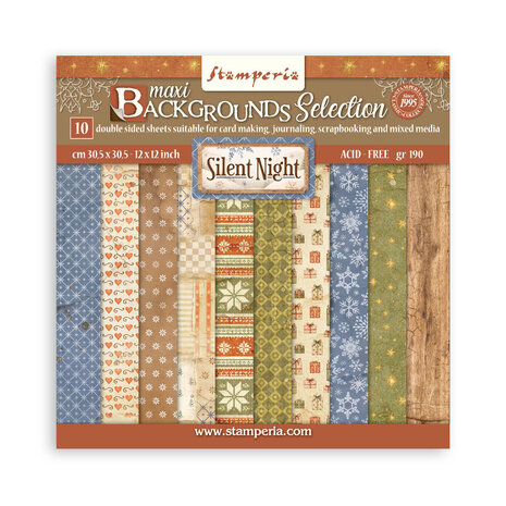Stamperia Silent Night Maxi Background 12x12 Inch Paper Pack (SBBL193) Stamperia Silent Night Maxi Background 12x12 Inch Paper Pack (SBBL193)