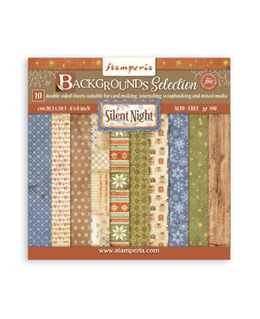 Stamperia Silent Night Backgrounds 8x8 Inch Paper Pack (SBBS149) Stamperia Silent Night Backgrounds 8x8 Inch Paper Pack (SBBS149)