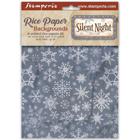 Stamperia Silent Night A6 Rice Paper Backgrounds Selection (DFSAK6058) Stamperia Silent Night A6 Rice Paper Backgrounds Selection (DFSAK6058)