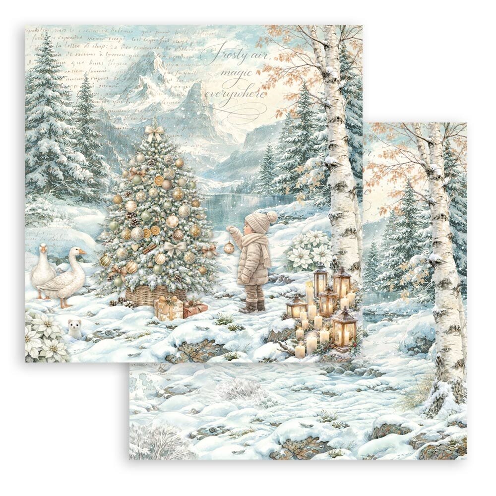 Stamperia White Christmas 12x12 Inch Paper Pack (SBBL190)